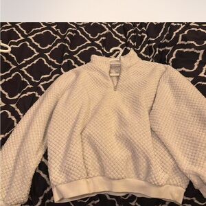 Cozy White Quilted Women's Sweater